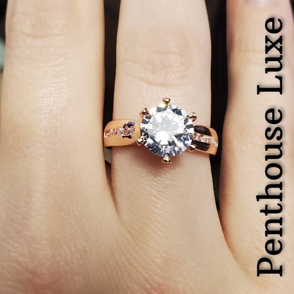 FINAL RESTOCK!! Rose Gold Round Diamond Solitaire Ring - Picture 2 of 5